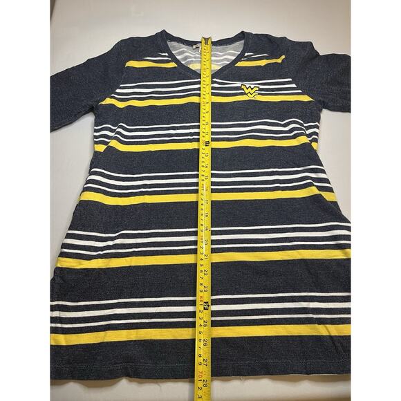UG Apparel Women's West Virginia Striped Tunic Top Pullover Size M Mountaineers - Picture 5 of 8